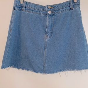 MITTOSHOP frayed seam denim mini skirt sz M